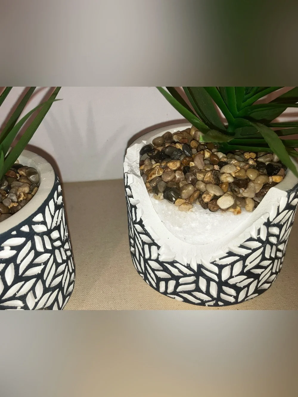 Modern Geometric Ceramic Succulent Planter - Set of 2